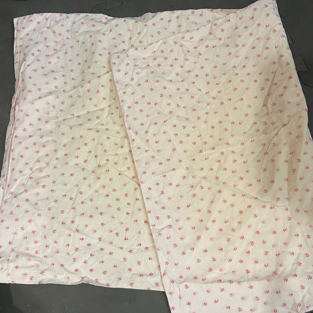 Simply Shabby Chic ONE Pillowcase Cotton Floral Pink White Standard cottagecore